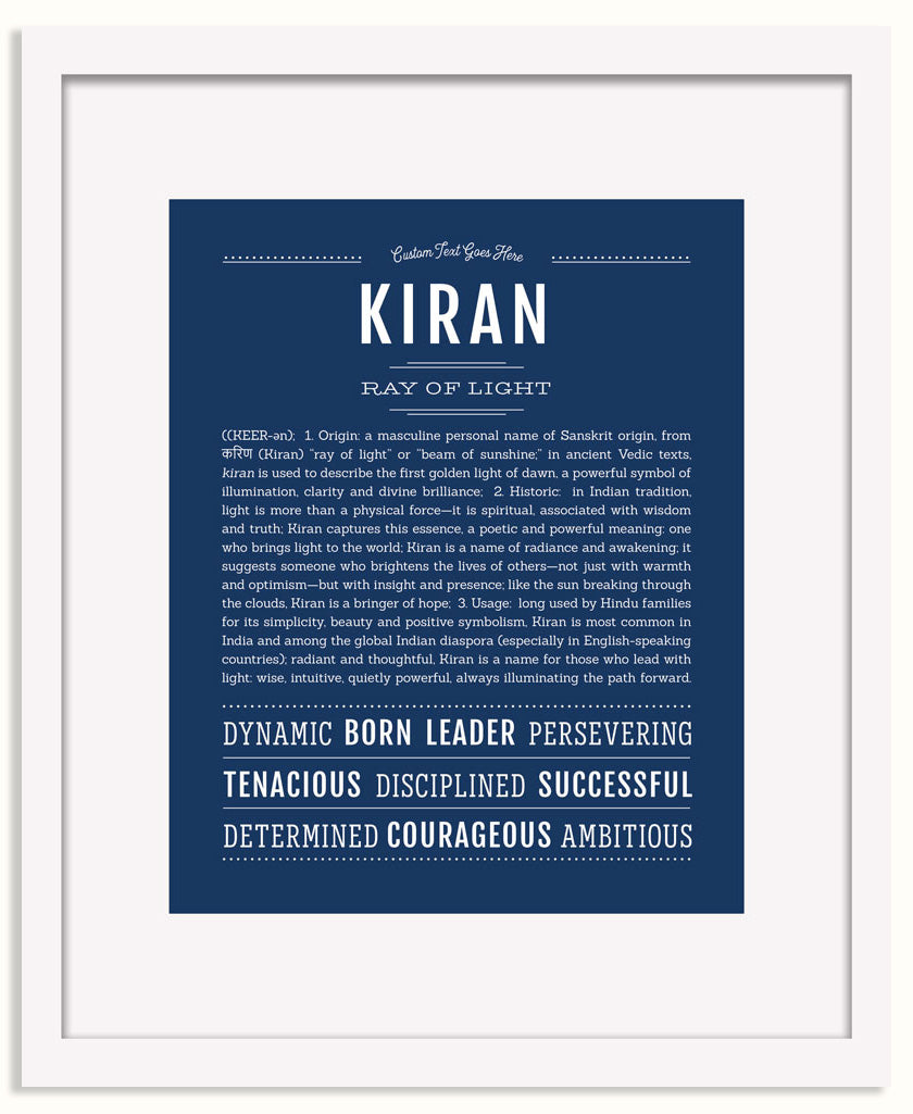 Frame Options | Midnight Blue | White Frame, Matted