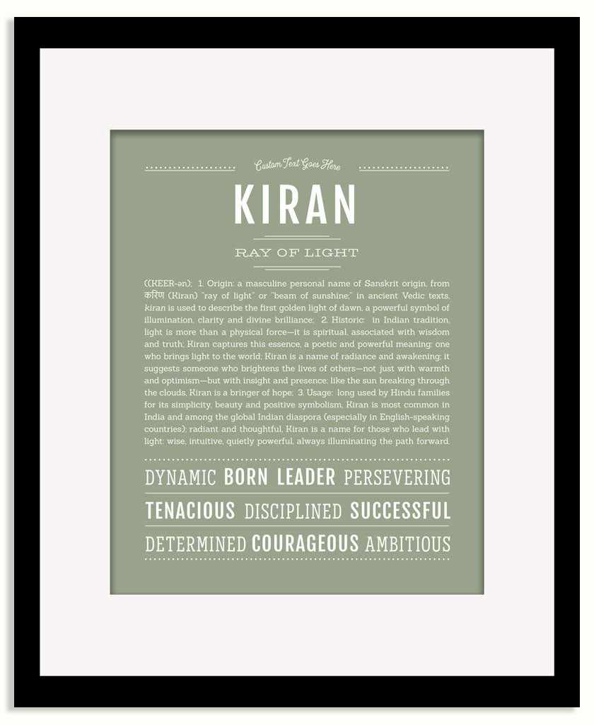 Frame Options | Sage | Black Frame, Matted