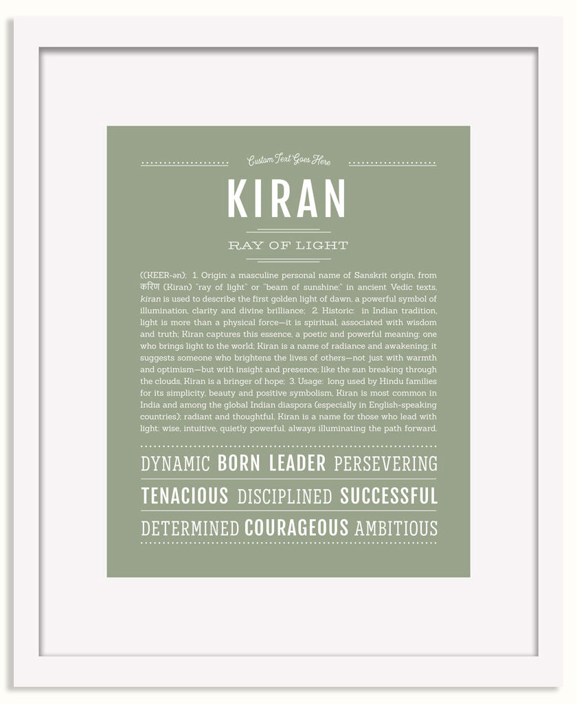 Frame Options | Sage | White Frame, Matted