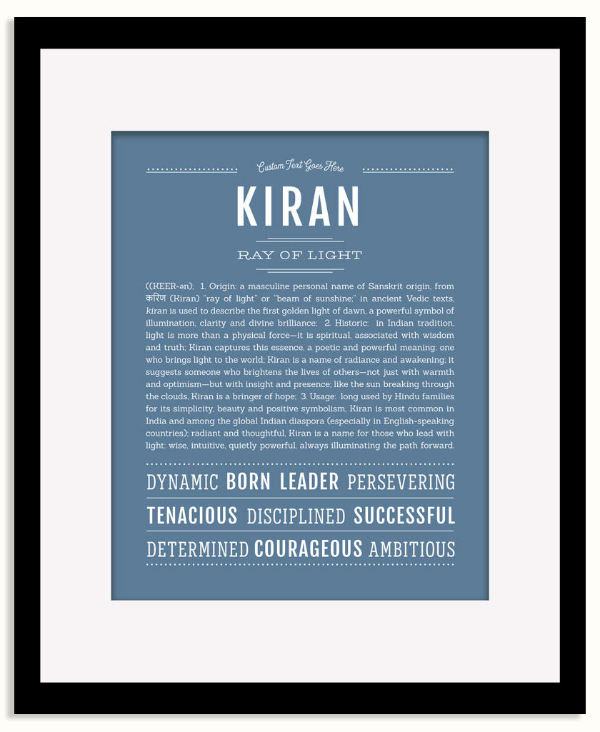 Frame Options | Steele Blue | Black Frame, Matted