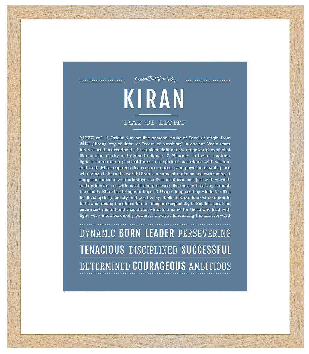 Frame Options | Steele Blue | Maple Frame, Matted