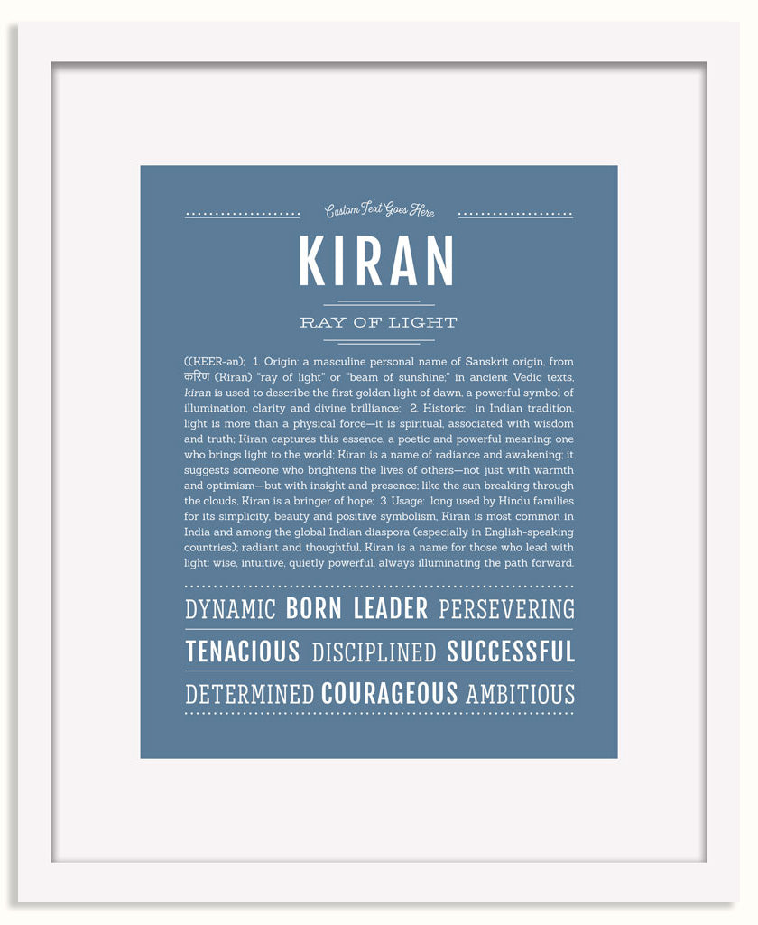 Frame Options | Steele Blue | White Frame, Matted