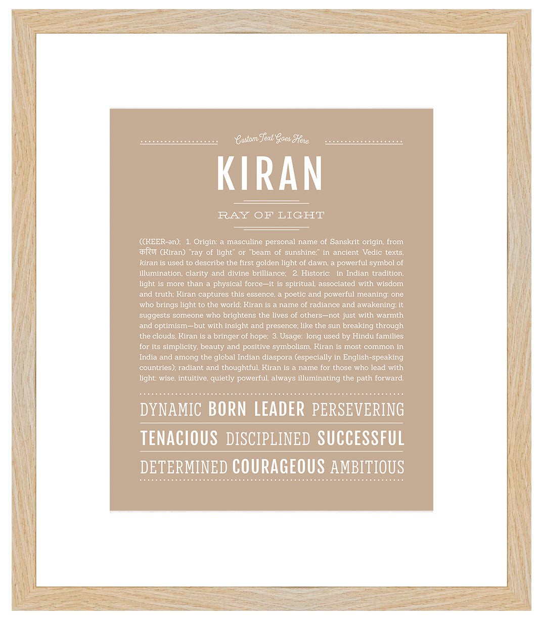 Frame Options | Tan | Maple Frame, Matted