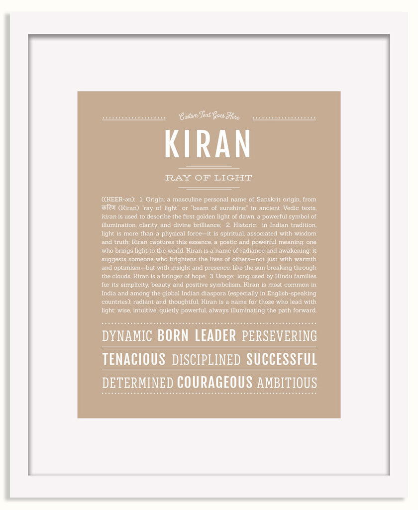 Frame Options | Tan | White Frame, Matted