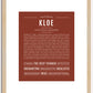 Kloe | Name Art Print