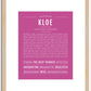 Kloe | Name Art Print