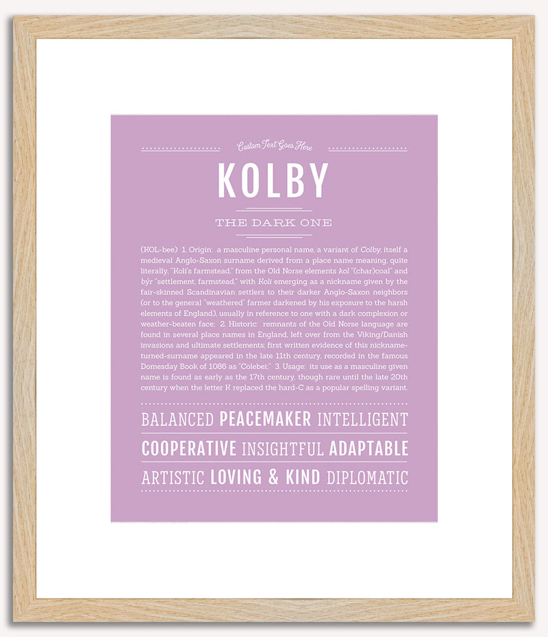 Kolby (male) | Name Art Print