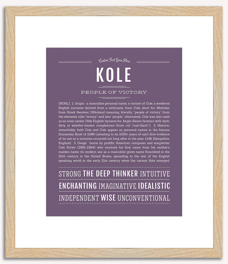 Kole | Name Art Print