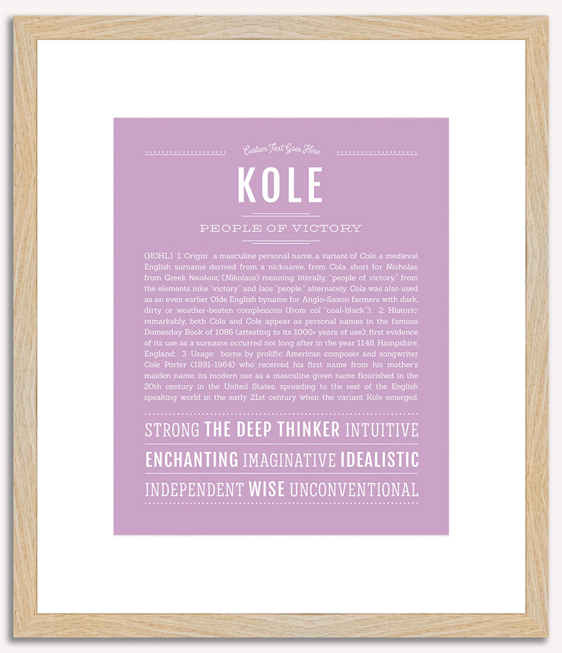 Kole | Name Art Print