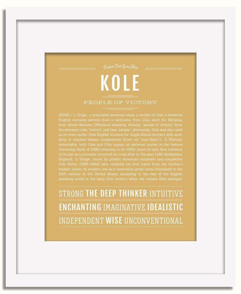 Frame Options | Matte Gold | White Frame, Matted