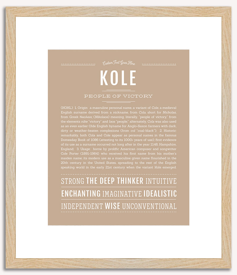 Kole | Name Art Print