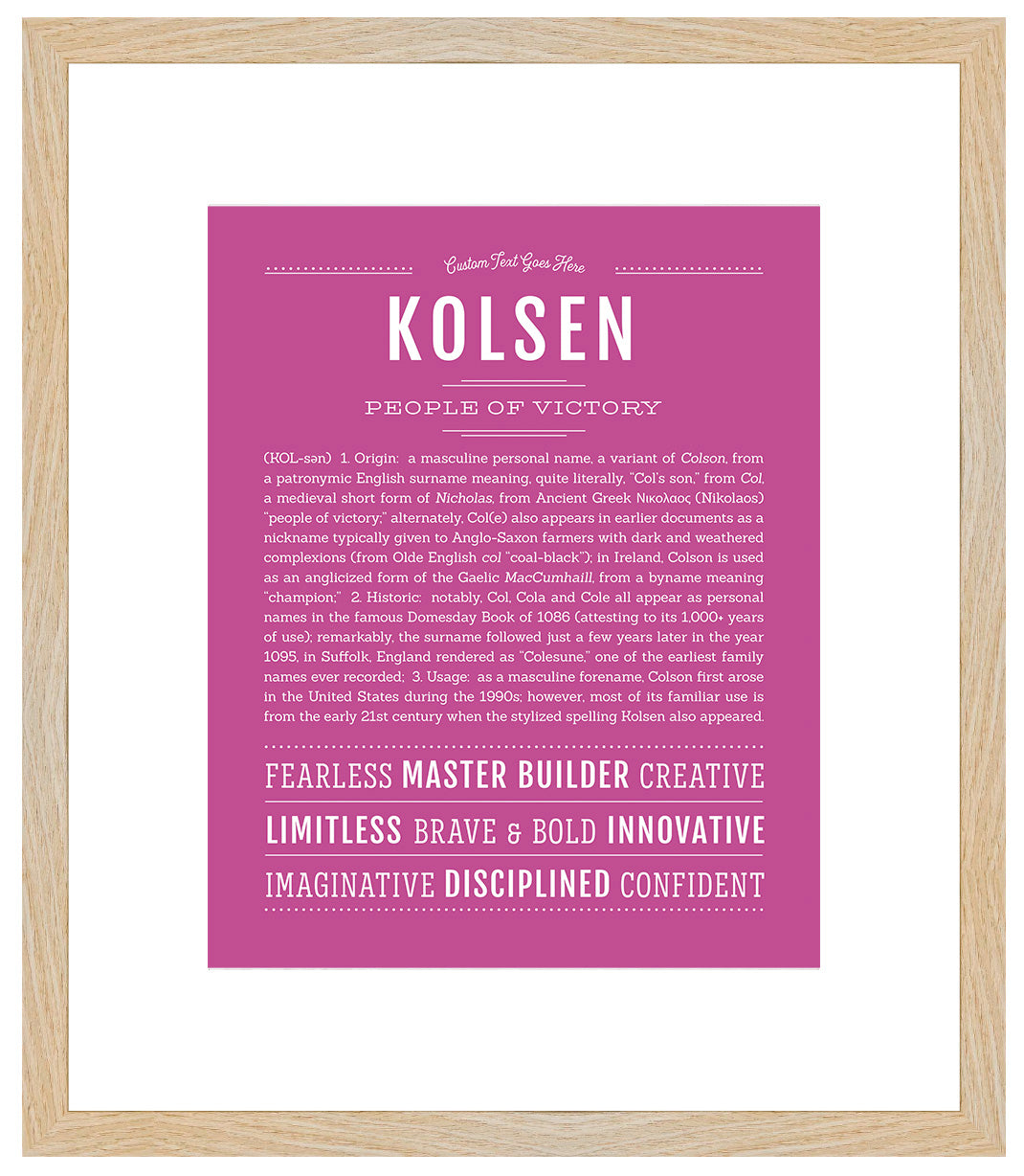 Kolsen | Name Art Print