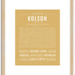 Kolson | Name Art Print