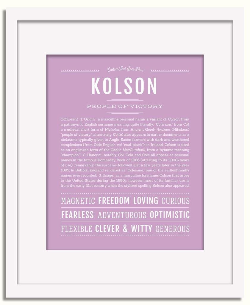 Frame Options | Lilac | White Frame, Matted