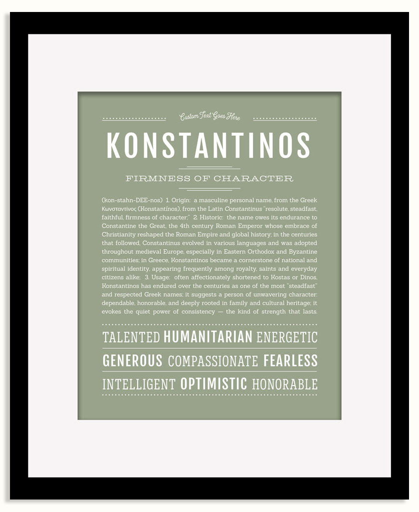 Frame Options | Sage | Black Frame, Matted