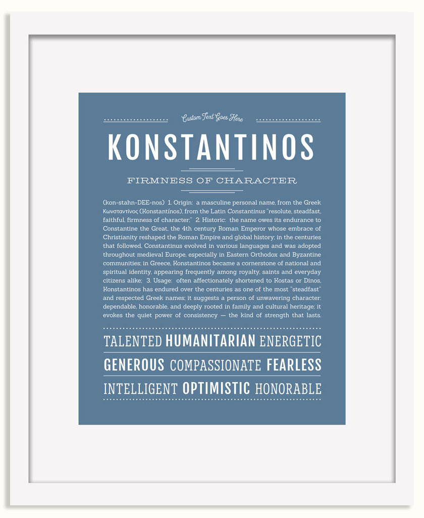 Frame Options | Steele Blue | White Frame, Matted