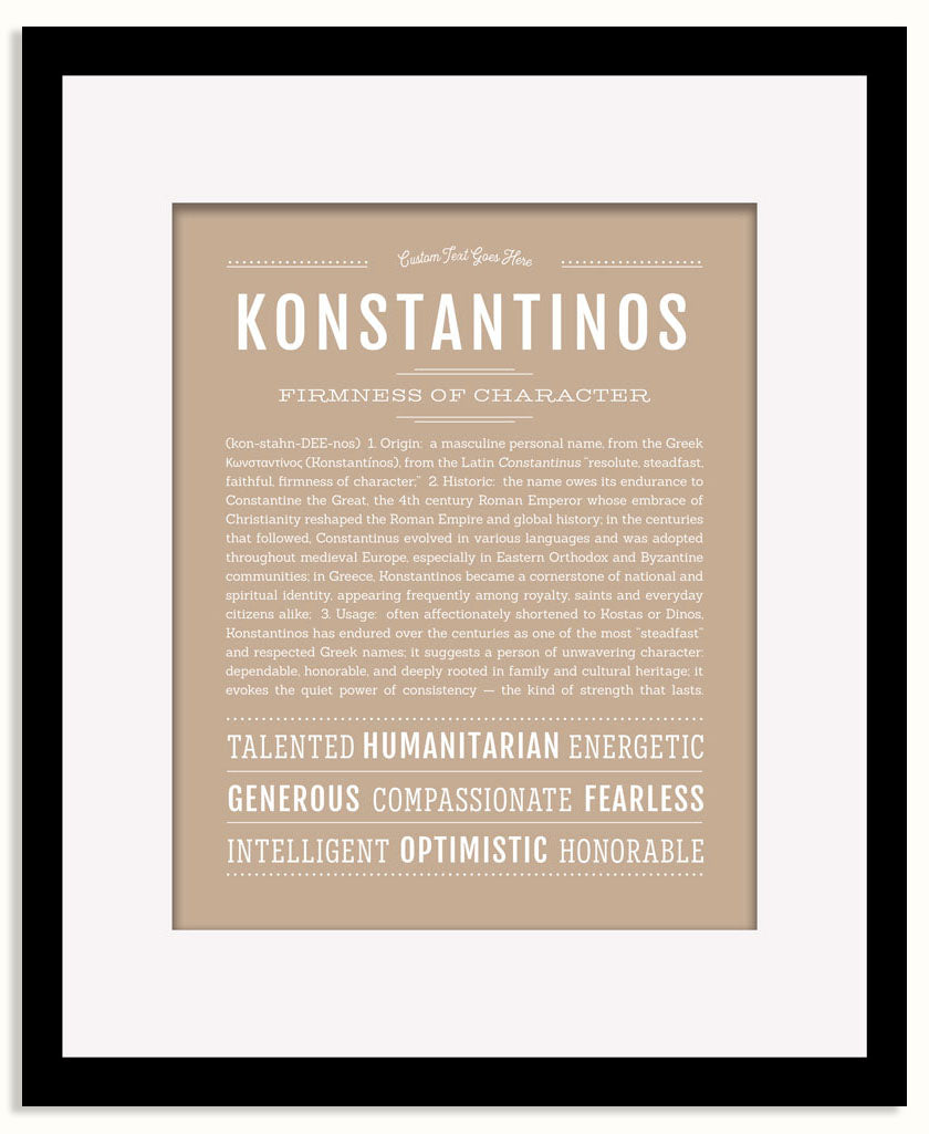 Frame Options | Tan | Black Frame, Matted