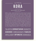 Kora | Name Art Print – Name Stories