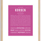 Korben | Name Art Print