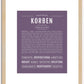 Korben | Name Art Print