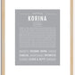 Korina | Name Art Print