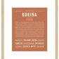 Korina | Name Art Print