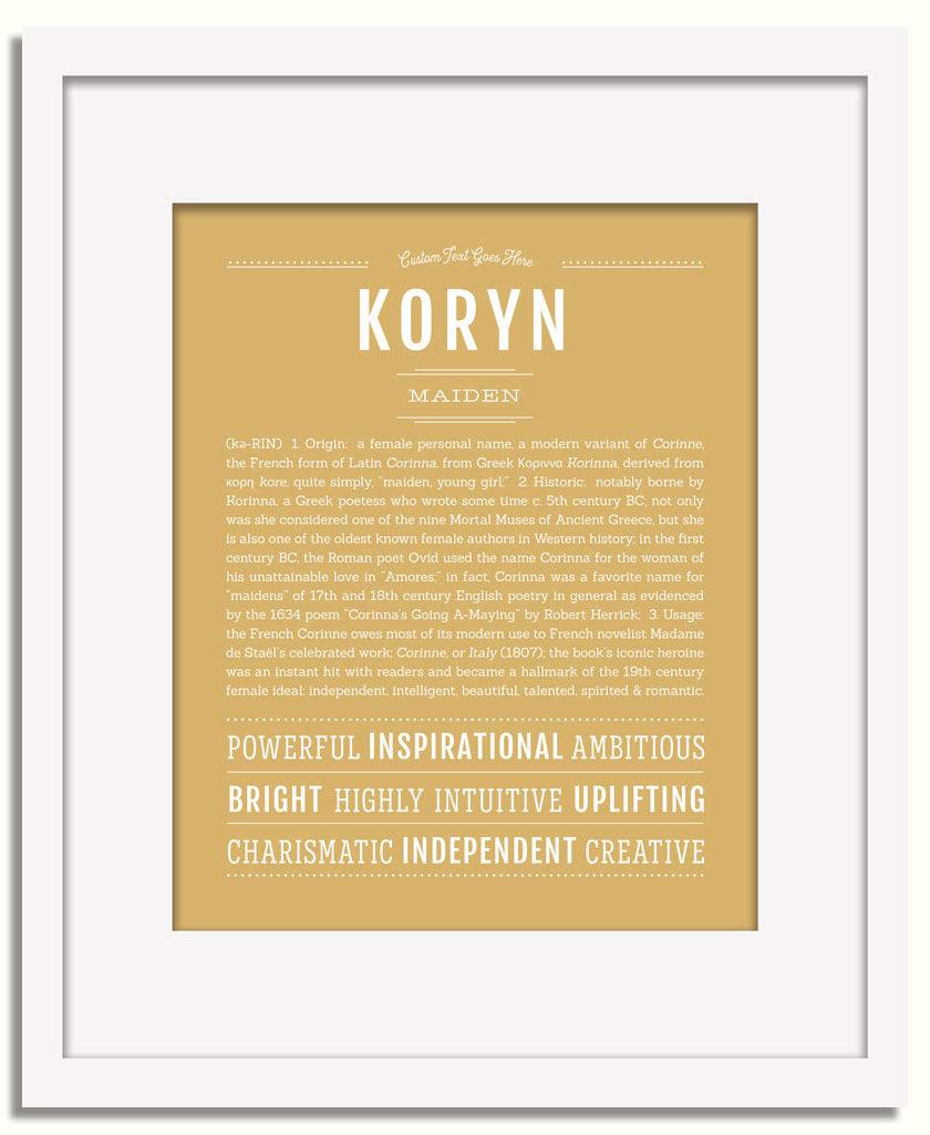 Frame Options | Matte Gold | White Frame, Matted