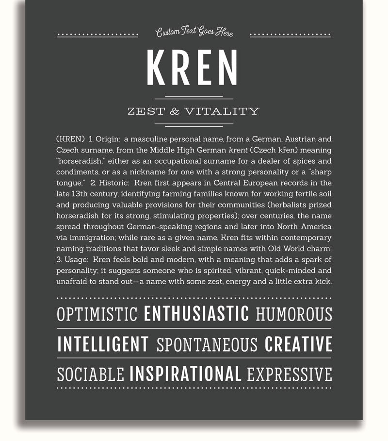 Kren | Name Art Print – Name Stories