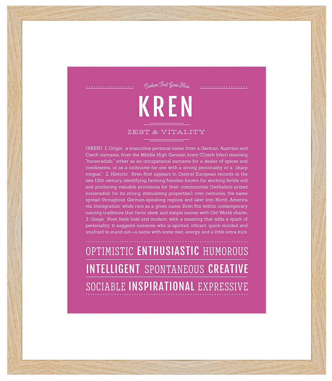 Frame Options | Dark Pink | Maple Frame, Matted