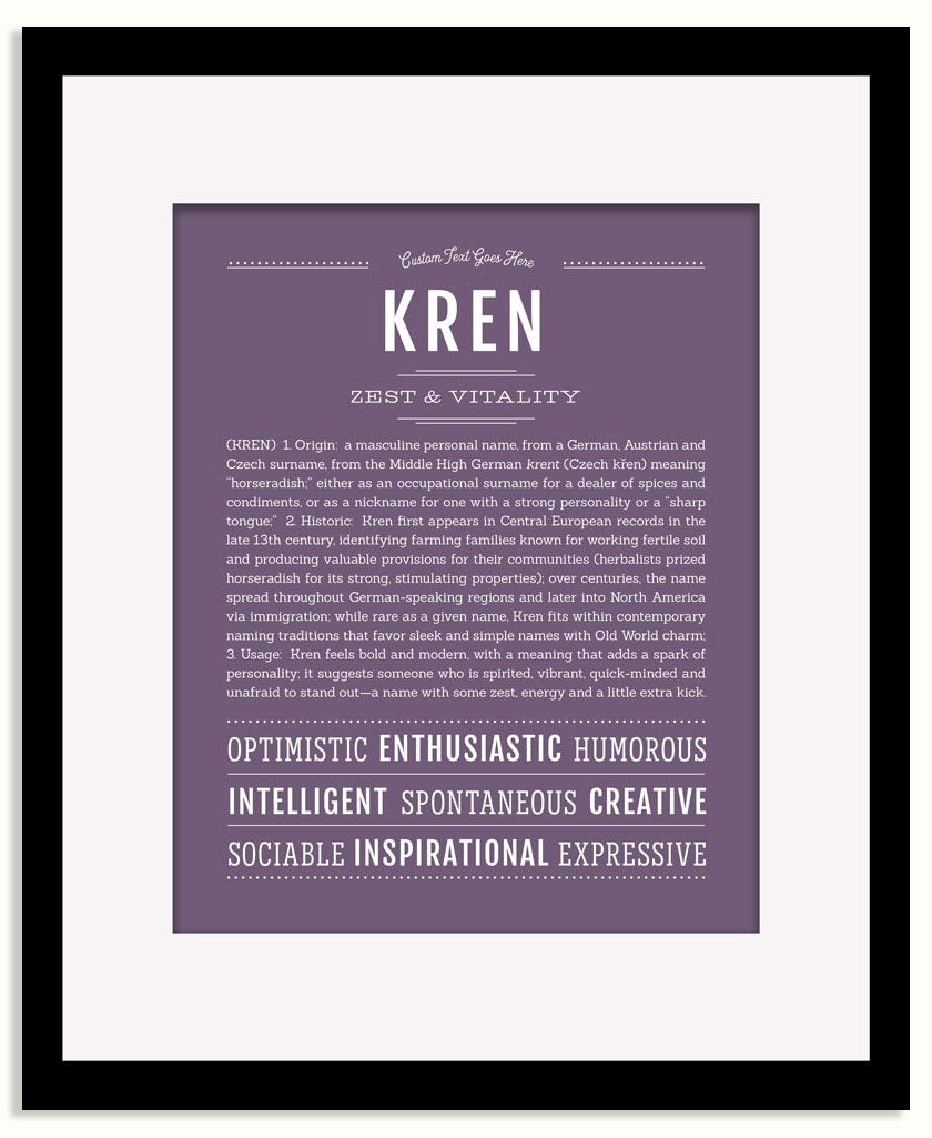 Frame Options | Deep Purple | Black Frame, Matted
