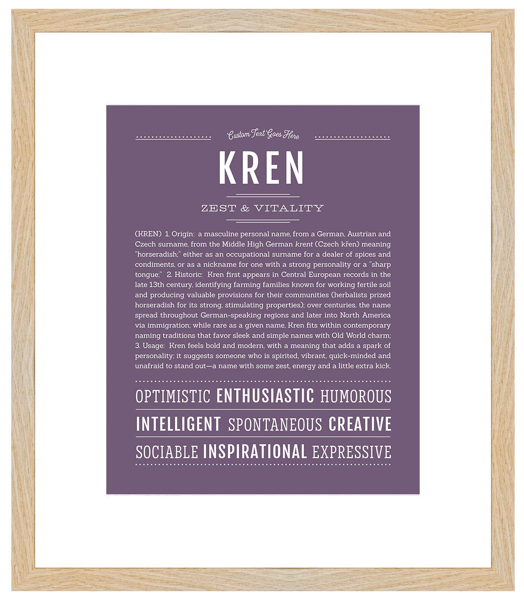 Frame Options | Deep Purple | Maple Frame, Matted