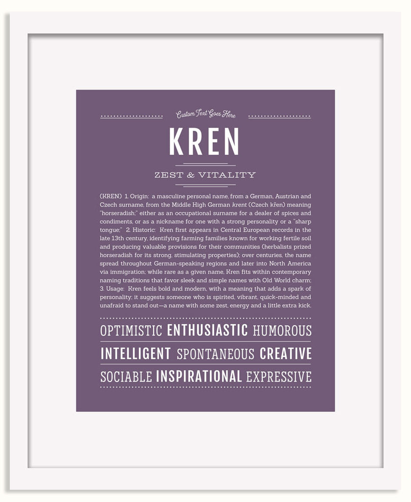 Frame Options | Deep Purple | White Frame, Matted