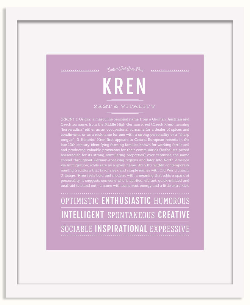 Frame Options | Lilac | White Frame, Matted
