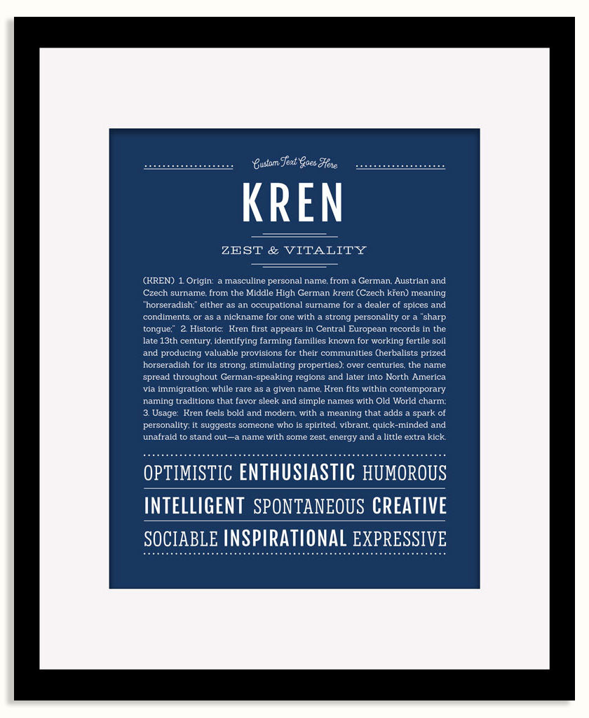 Frame Options | Midnight Blue | Black Frame, Matted