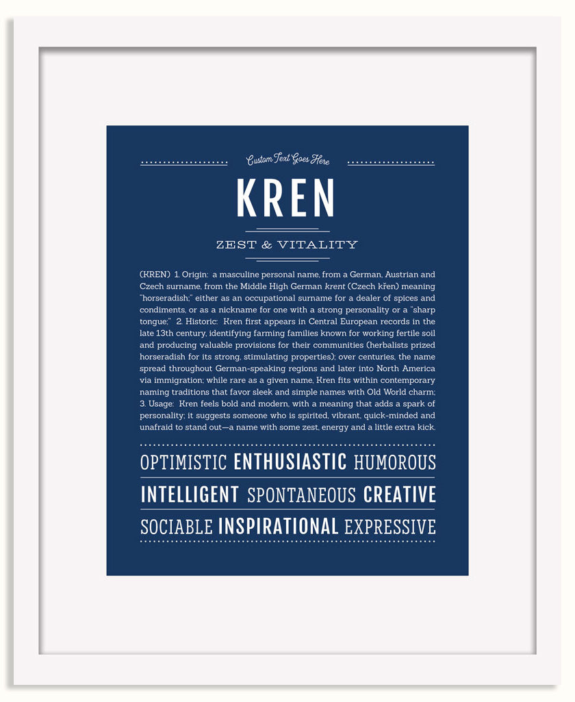 Frame Options | Midnight Blue | White Frame, Matted