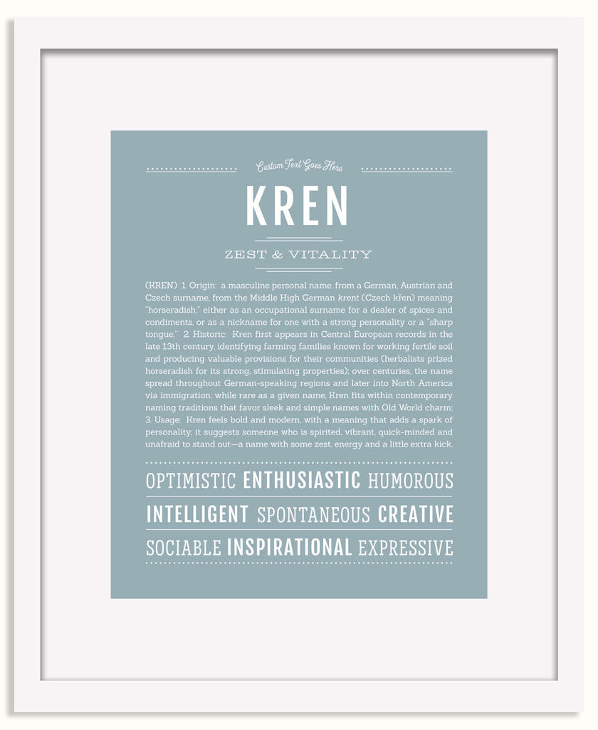 Frame Options | Powder Blue | White Frame, Matted