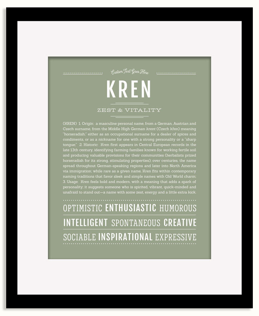 Frame Options | Sage | Black Frame, Matted