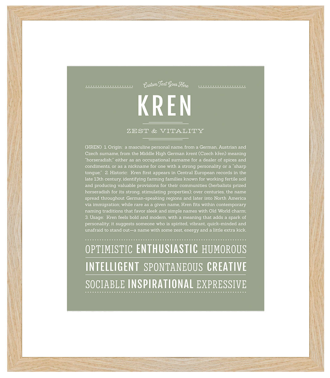 Frame Options | Sage | Maple Frame, Matted