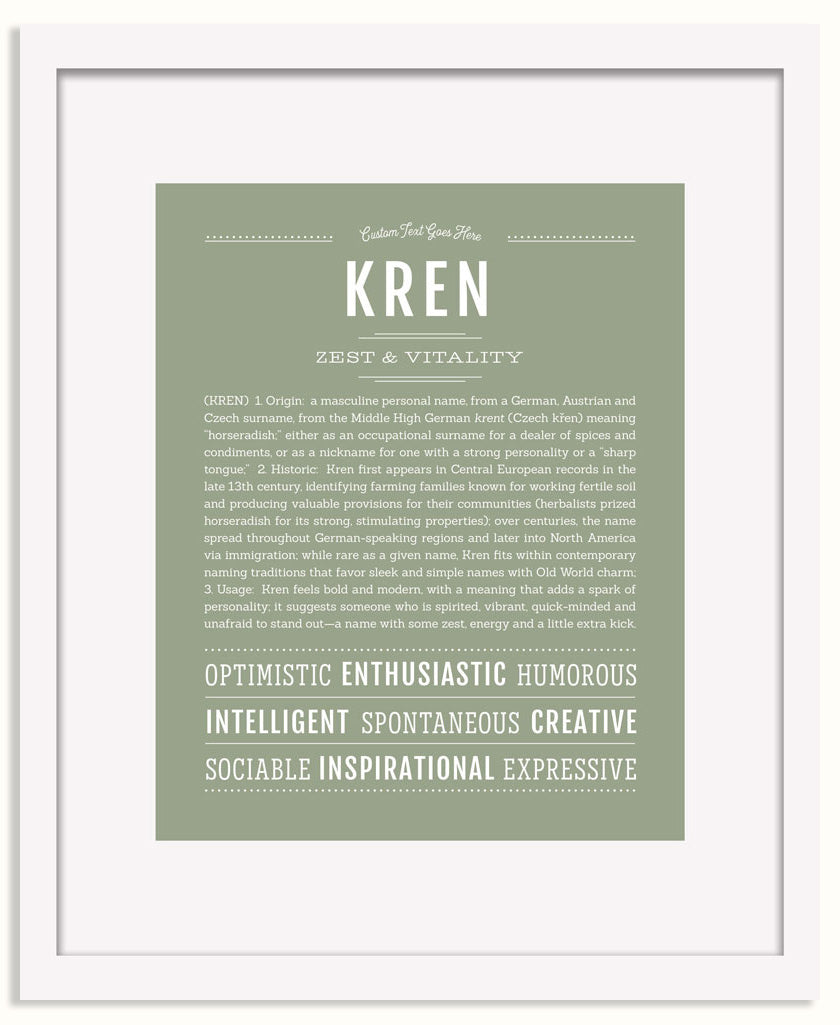 Frame Options | Sage | White Frame, Matted