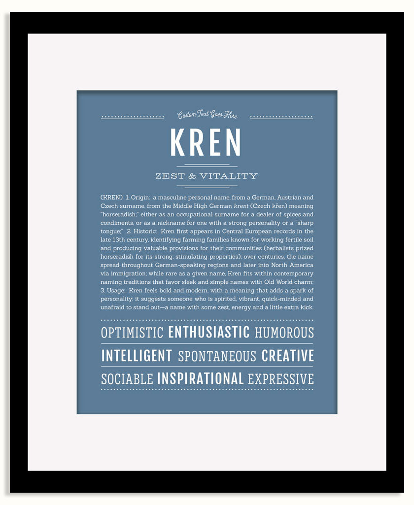 Frame Options | Steele Blue | Black Frame, Matted