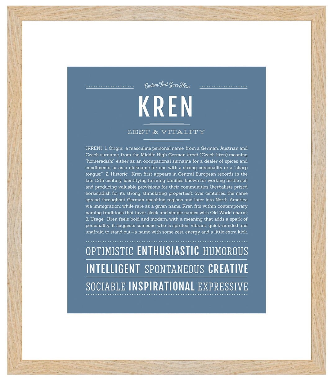 Frame Options | Steele Blue | Maple Frame, Matted