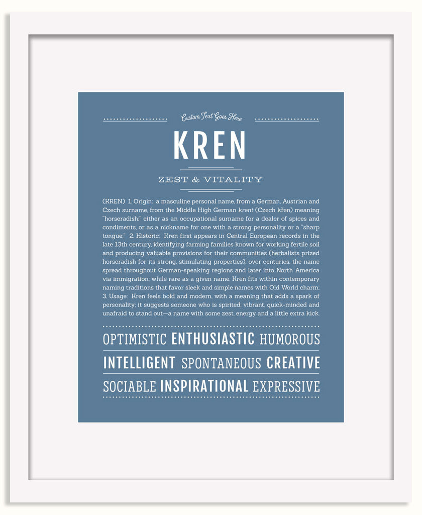 Frame Options | Steele Blue | White Frame, Matted