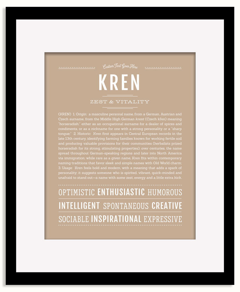 Frame Options | Tan | Black Frame, Matted