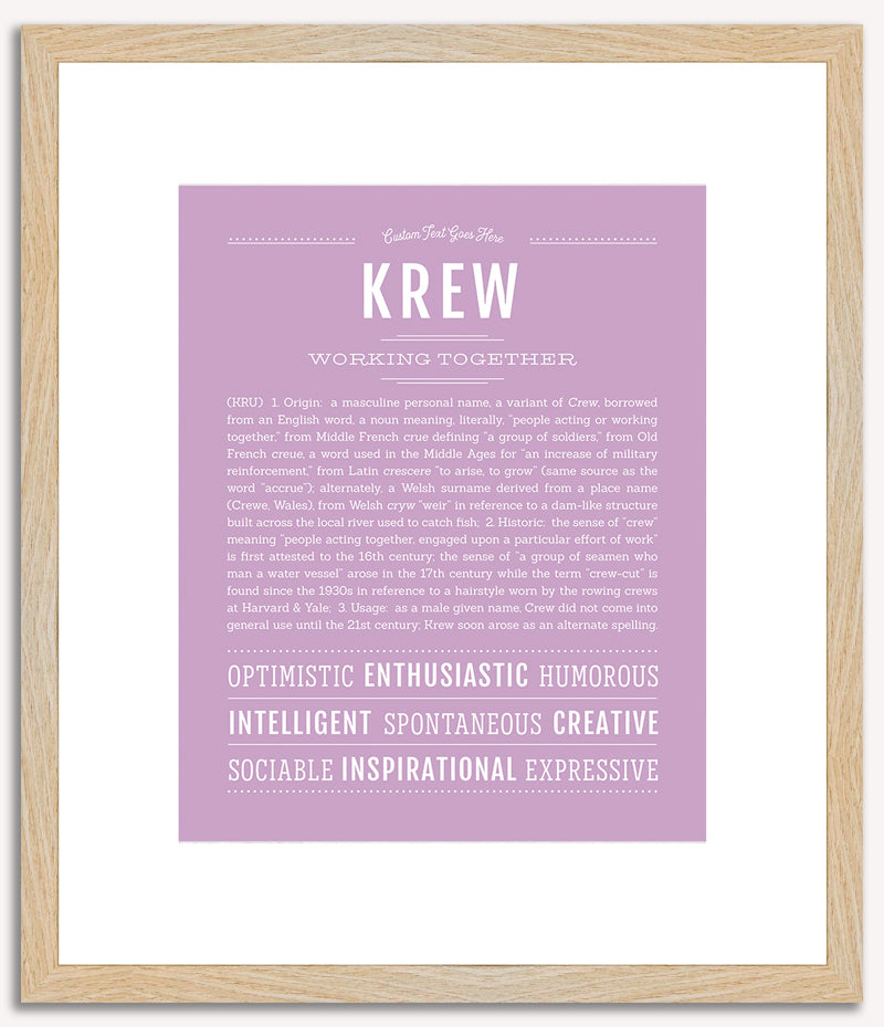 Krew | Name Art Print