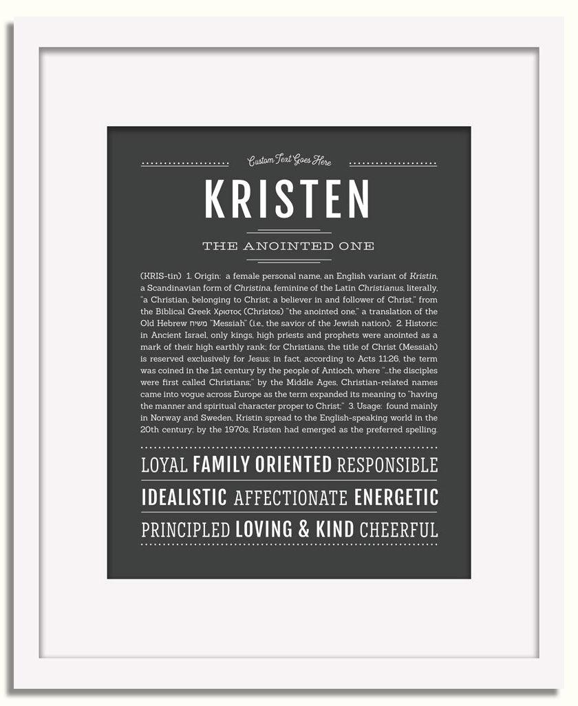 Kristen Personalized Name Meaning Art Prints – Name Stories