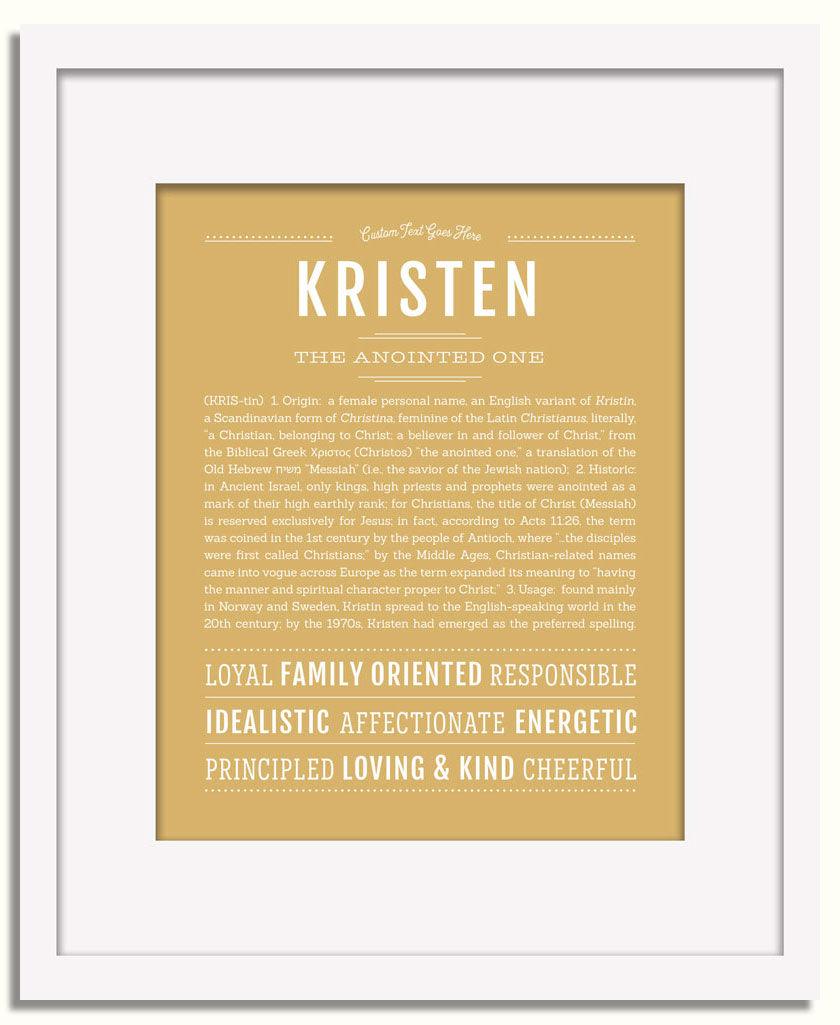 Kristen Personalized Name Meaning Art Prints – Name Stories