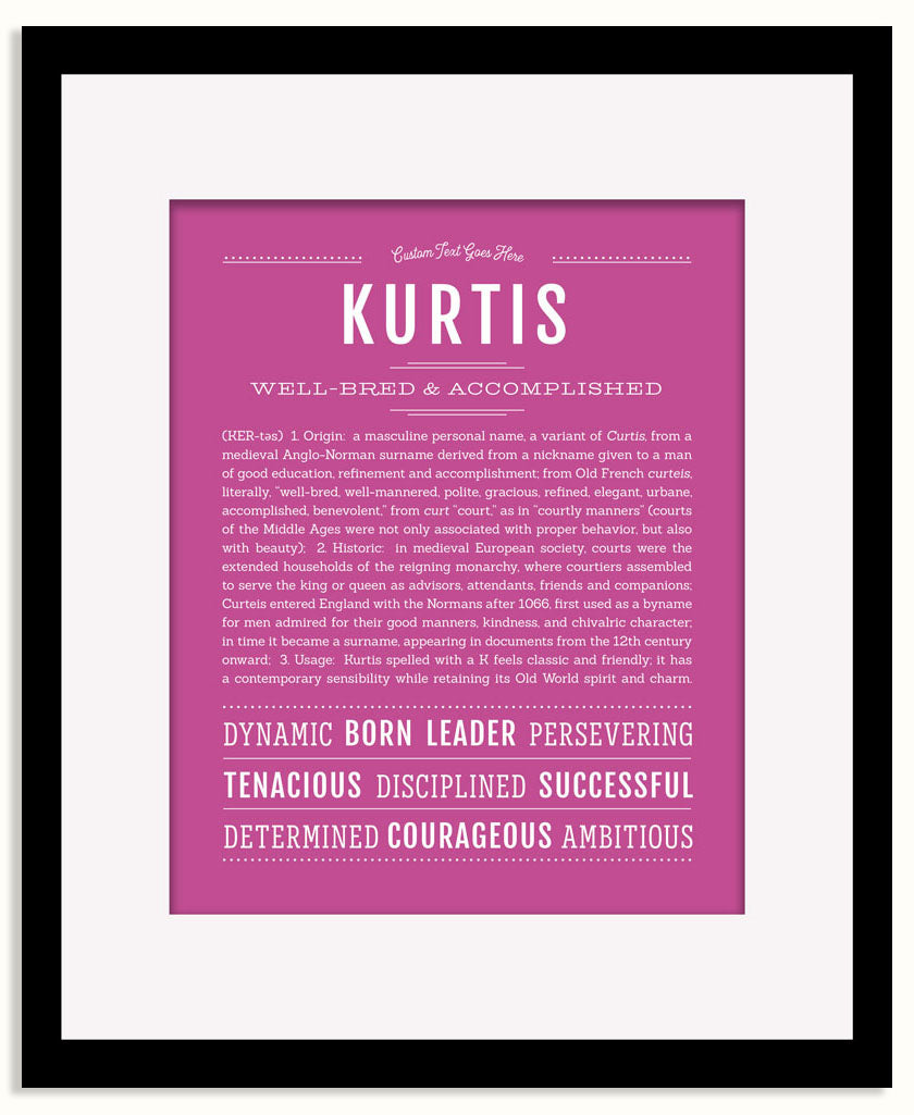 Frame Options | Dark Pink | Black Frame, Matted