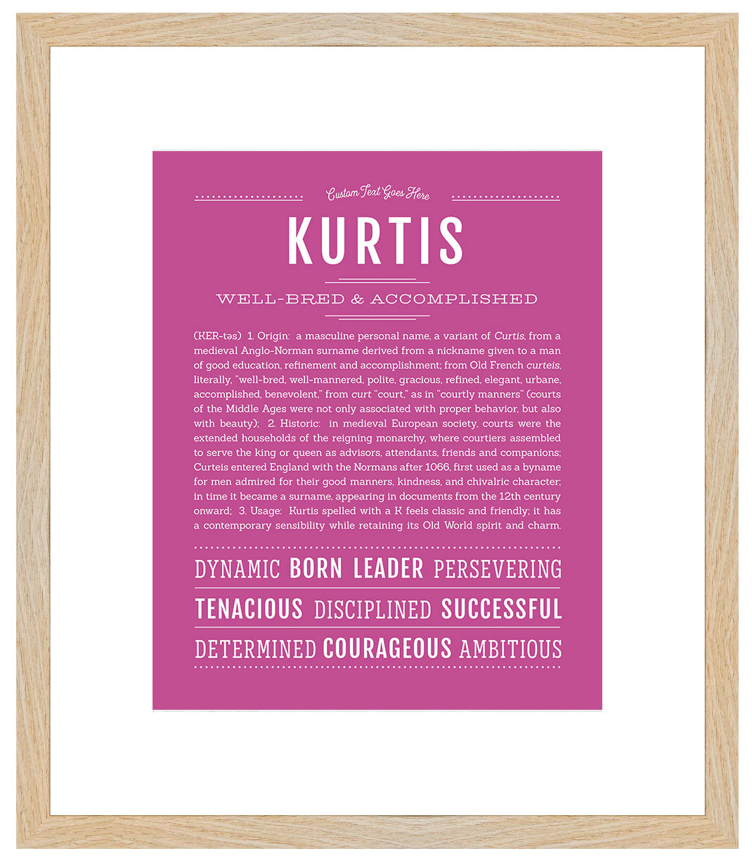 Frame Options | Dark Pink | Maple Frame, Matted