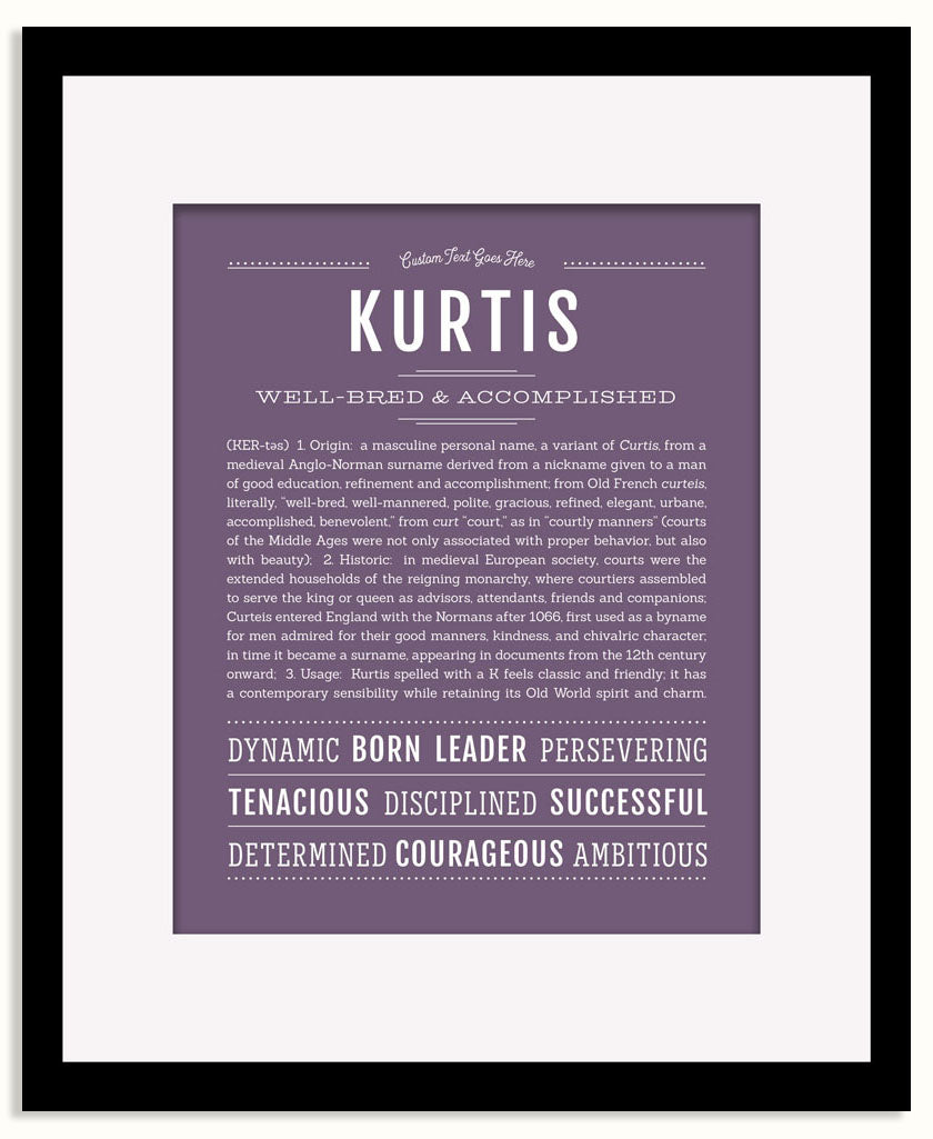 Frame Options | Deep Purple | Black Frame, Matted