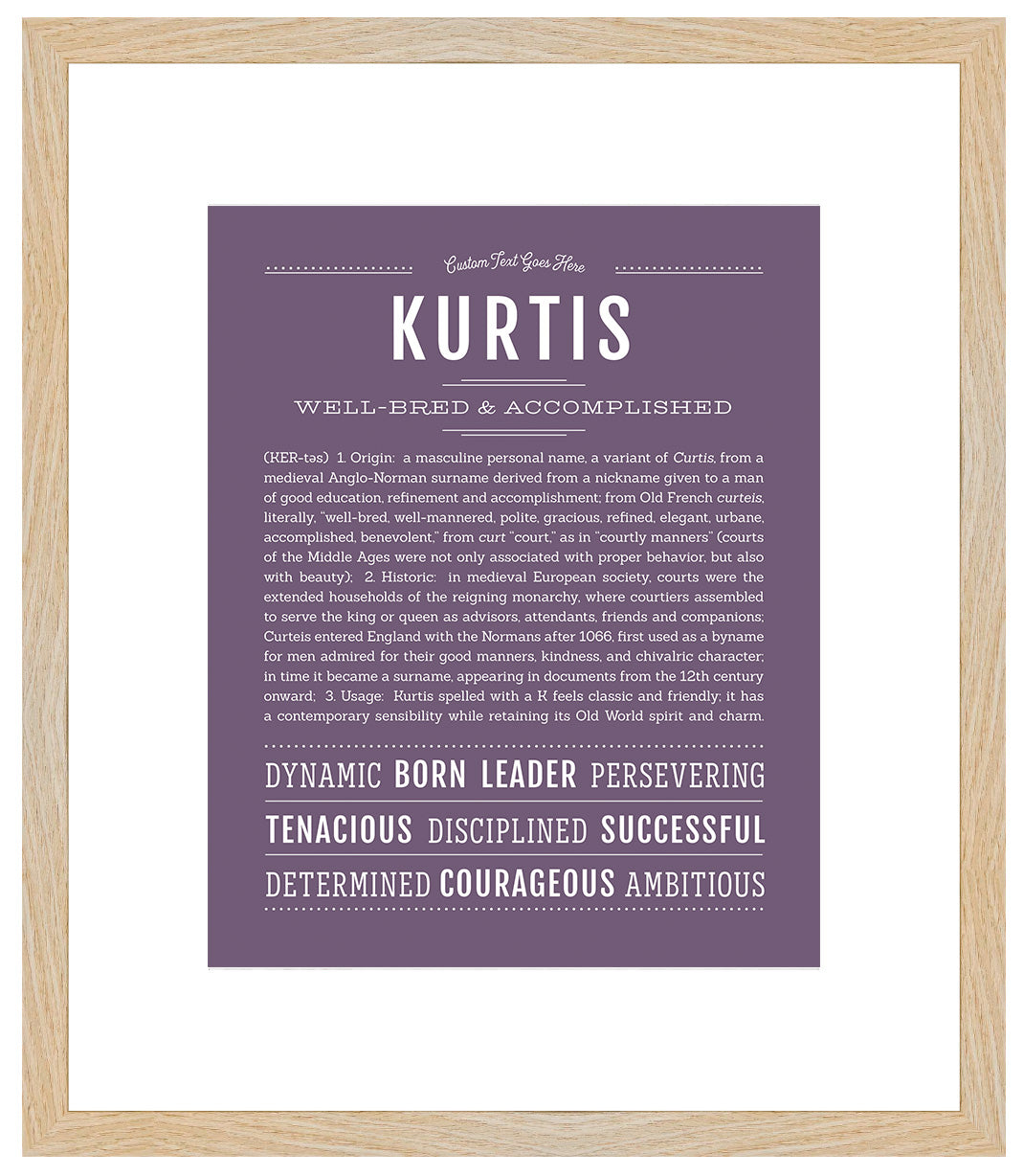 Frame Options | Deep Purple | Maple Frame, Matted